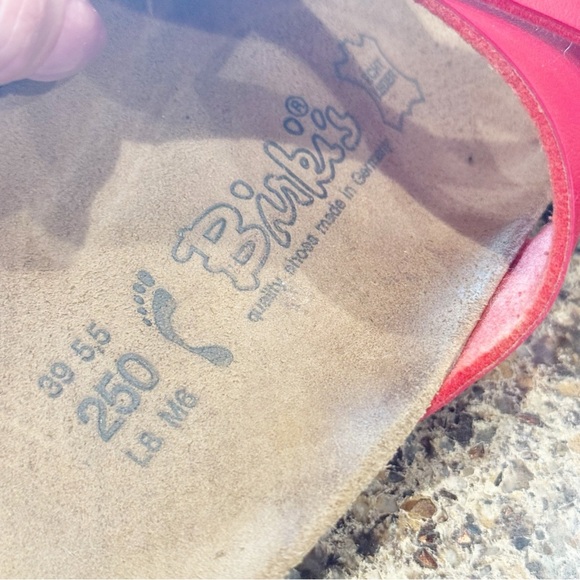 Birkenstock Birki's Santosa 39 Sandals Red Crossover Wide Straps Leather - Picture 4 of 5